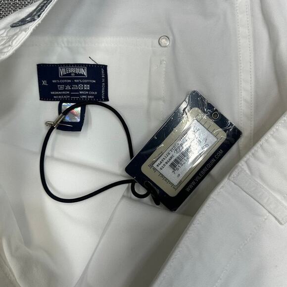 NWT Vilebrequin Men's XL White Cotton Straight Leg Dress‎ Pant Zip Fly Trouser - Picture 5 of 10